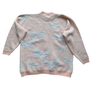 Vintage Teasers Pink Butterfly Knitted Grandma Sweater M